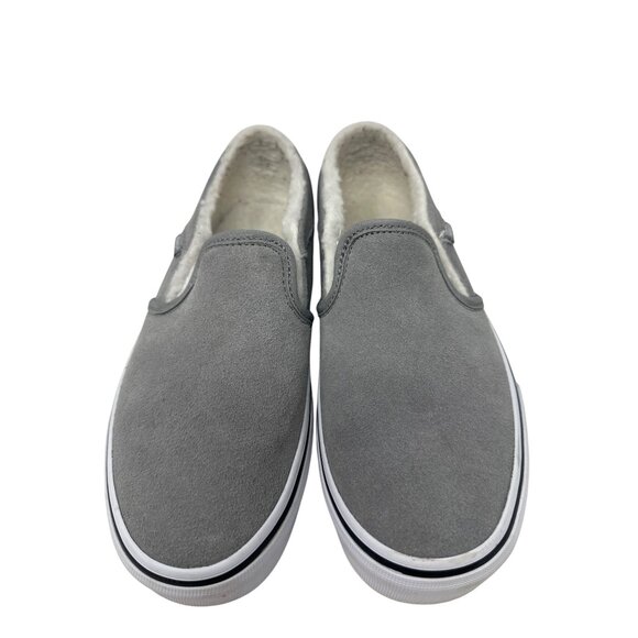 Vans Asher Suede Drizzle Grey Sherpa Slip On Skate Shoes Women's Size 6.5 - Picture 6 of 11